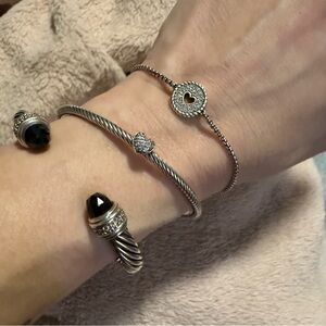 David Yurman diamond cable heart bangle